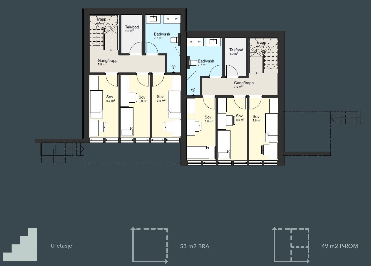 Hus C og D - Underetasje (standard løsning) Galleribilde