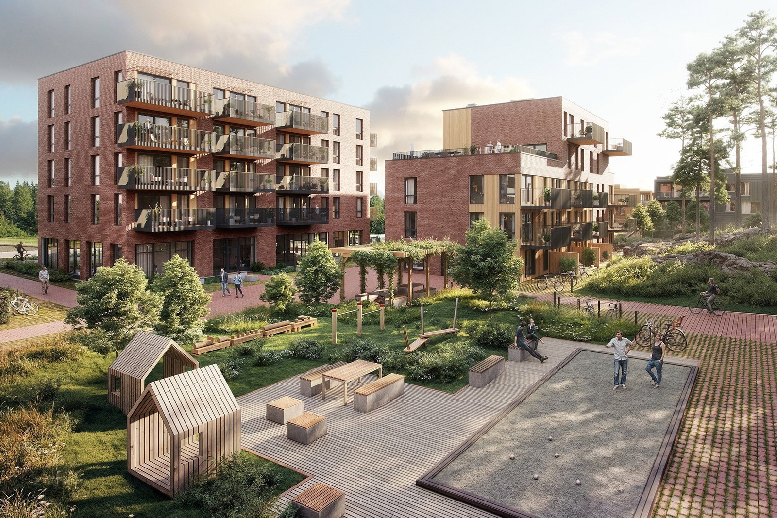 Snøbyen Pluss får store og fine uteområder. Galleribilde