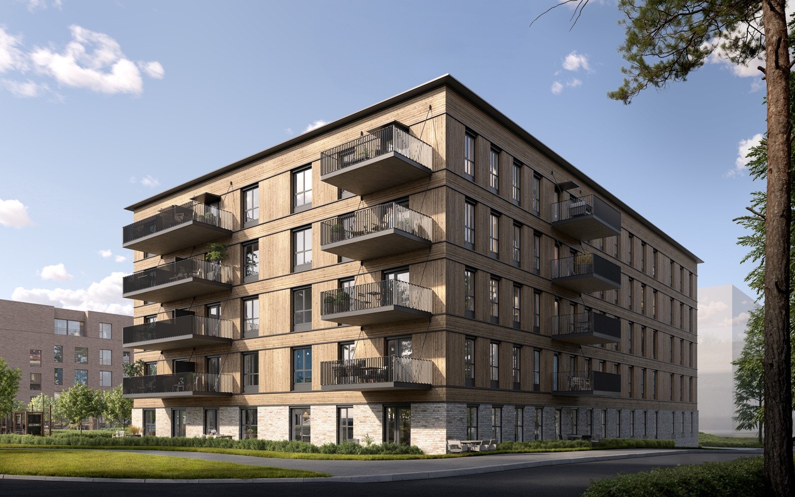 Hus I sett fra Gerhard Vees vei. Galleribilde