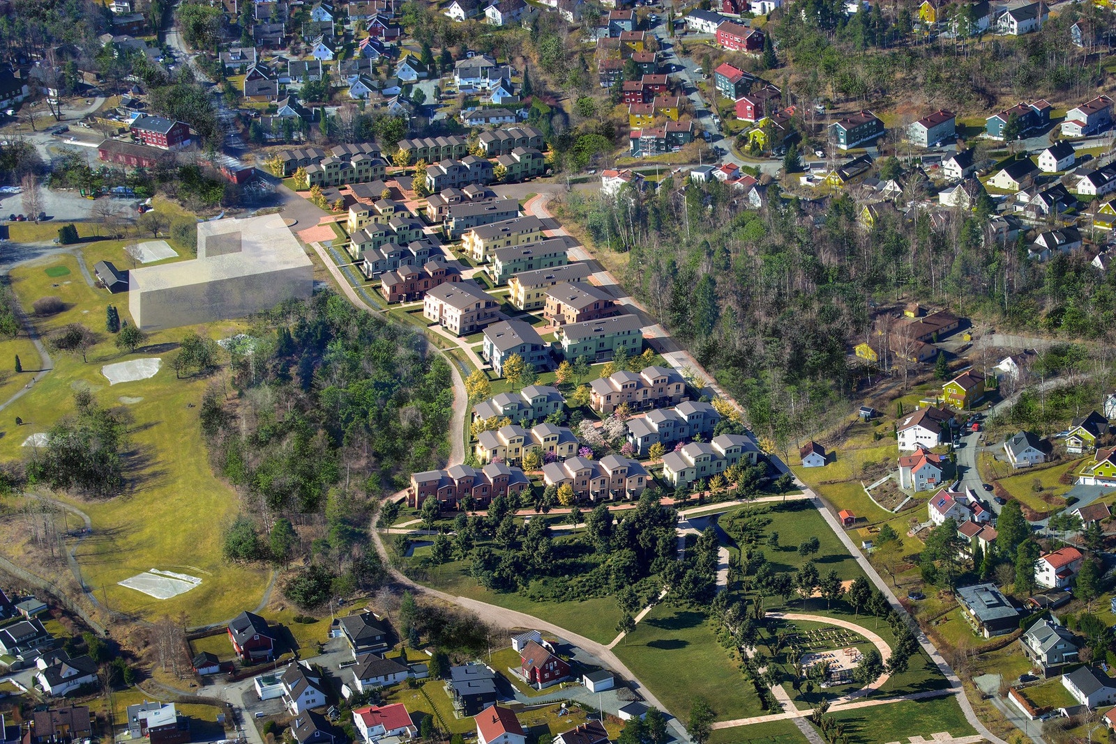 Tredje salgstrinn består av 36 rekkehus, og vi ønsker deg velkommen til å bli en del av dette fellesskapet! Galleribilde