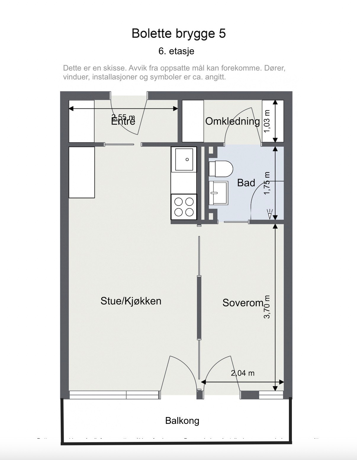 The flat has a very efficient layout. Galleribilde