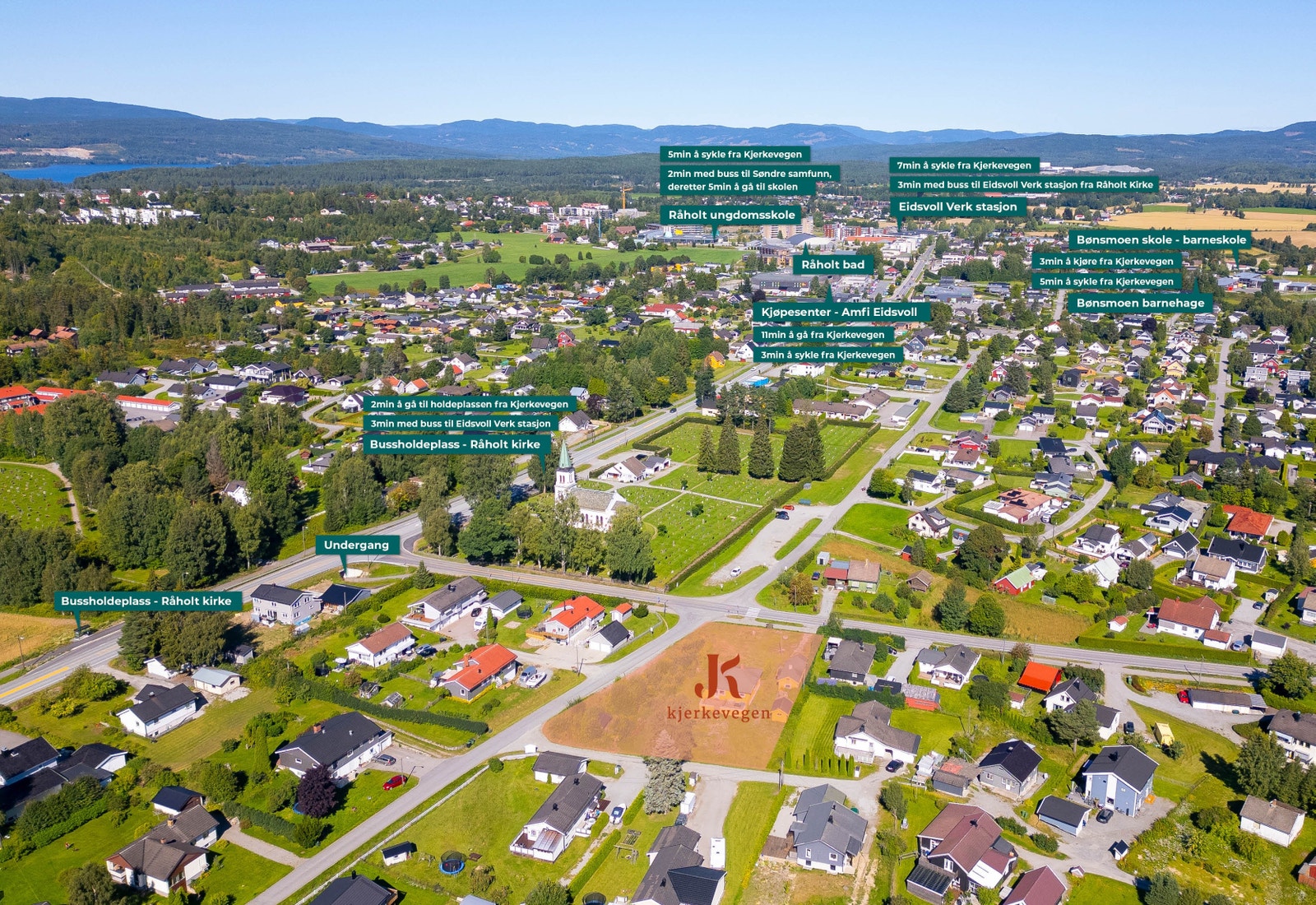 10min å gå til Råholt sentrum. Tog fra Eidsvoll Verk til Oslo, Lillestrøm og Gardermoen på 30min, 19min og 5min. Galleribilde