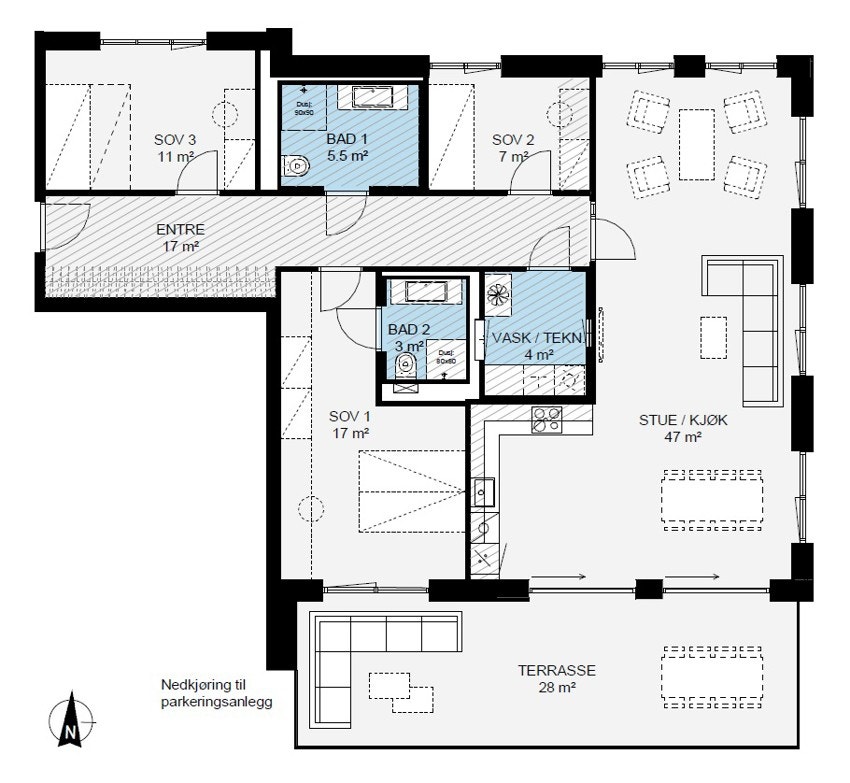 Plantegning leilighet 1016 Galleribilde