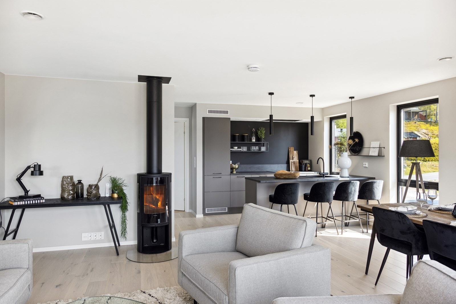 Visningshuset i 2 mannsboligen viser eksempel på den gode standardleveransen som er på overflater og utstyr i hele prosjektet Galleribilde