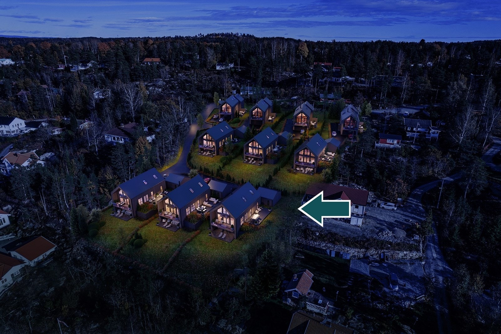 Oversiktsbilde sett fra sjøen. ( Illustrasjonsfoto. Noe avvik vil forekomme) Galleribilde