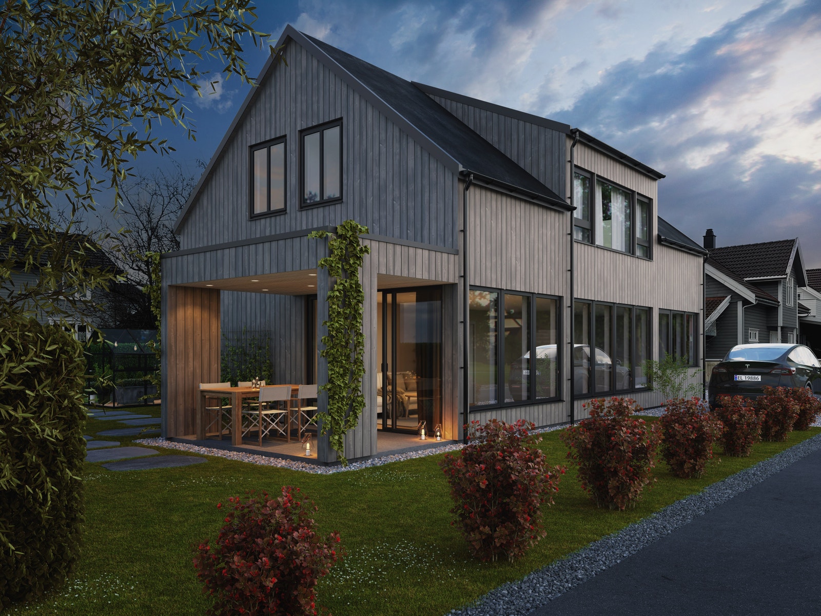 Illustrasjon av enebolig i Tors gate 5. Avvik kan forekomme. Galleribilde