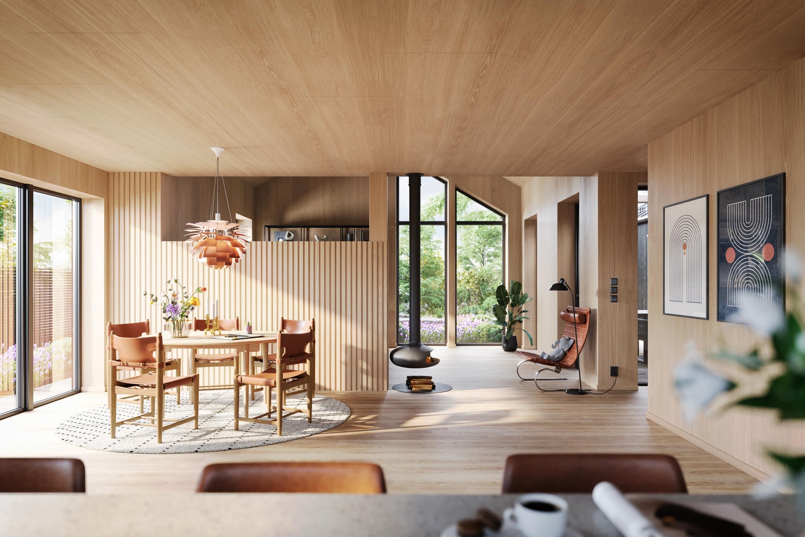 Bolig med smart planløsning og store vinduer som slipper inn godt med lys. Galleribilde