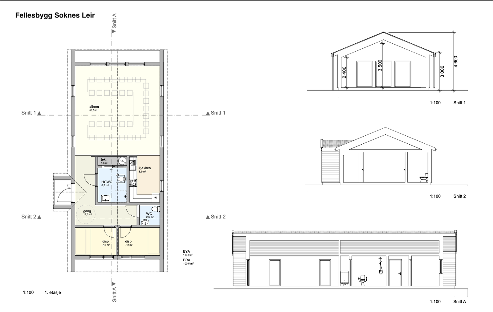 Plantegning fellesbygg Galleribilde