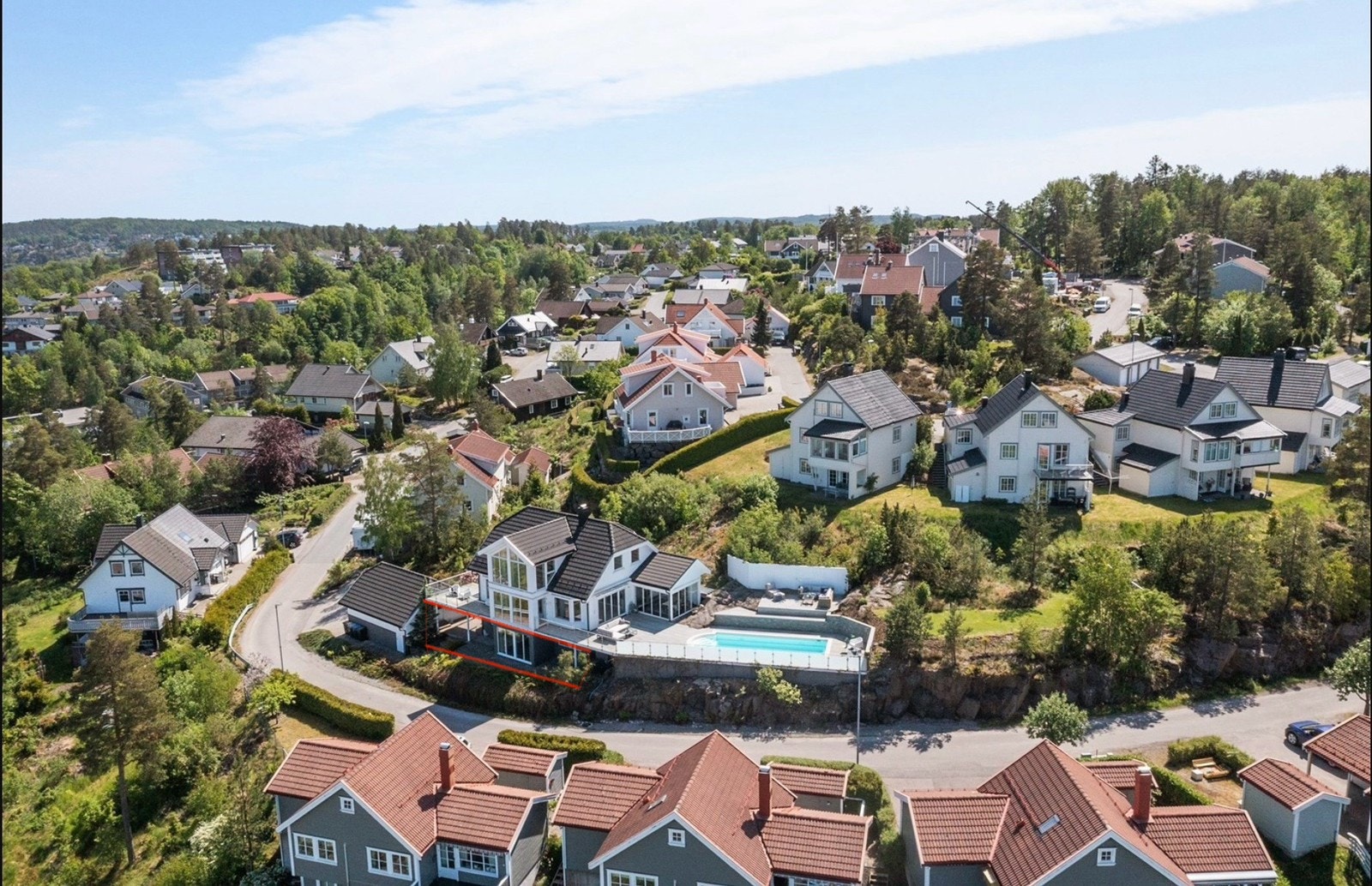 Leiligheten er markert med rød firkant Galleribilde