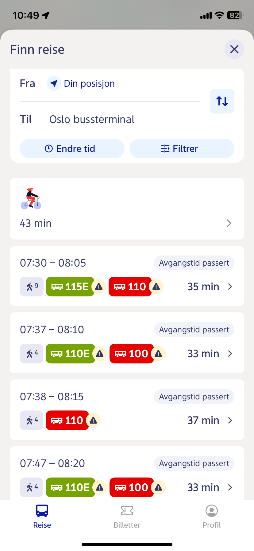 Busstider til Oslo bussterminal i rush. 5 min kortere til Helsfyr og T-bane Galleribilde