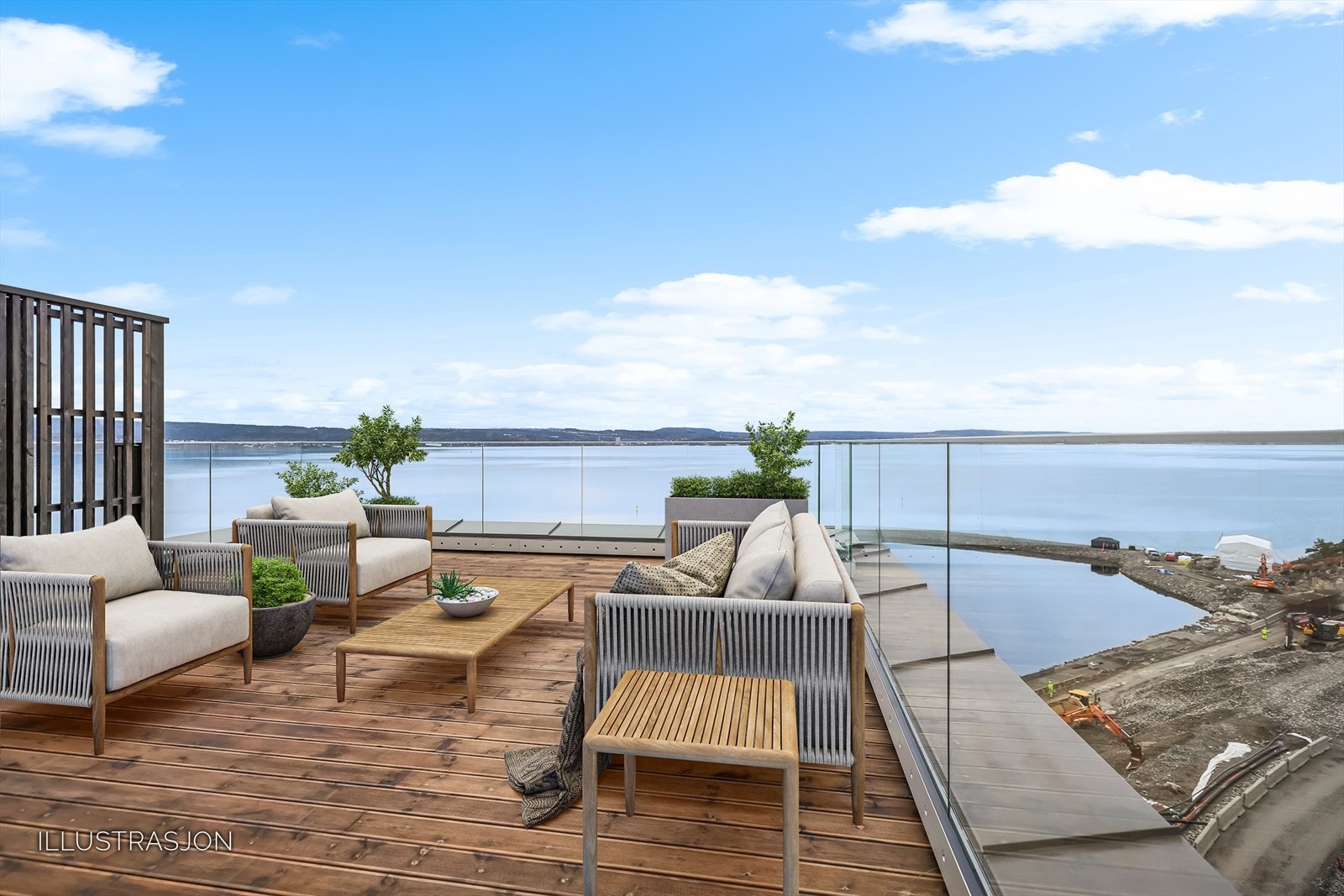 Utsikt over fjorden (Digitalt møblert) Galleribilde