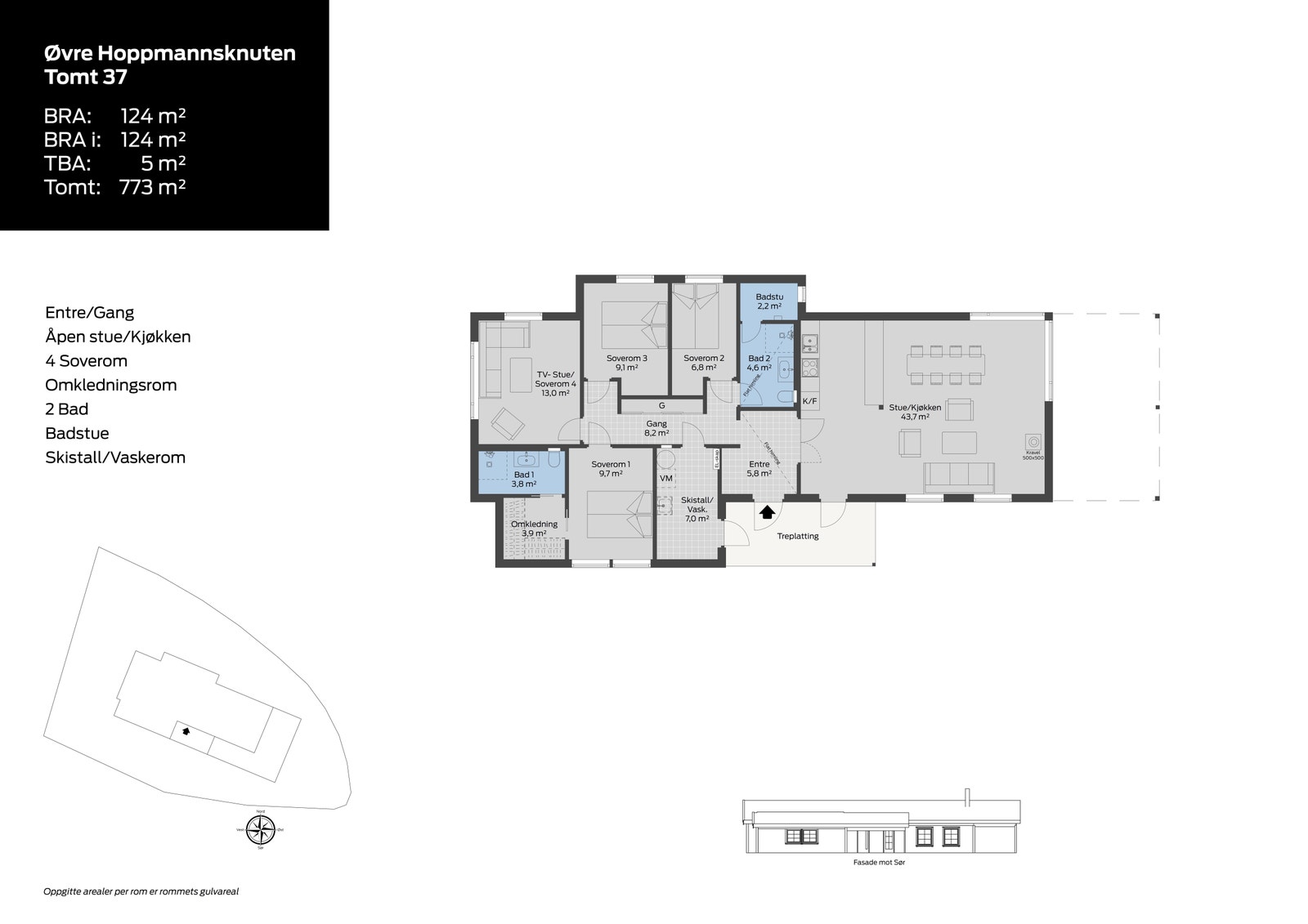 Plantegning Falkefjedl tomt 37. Galleribilde