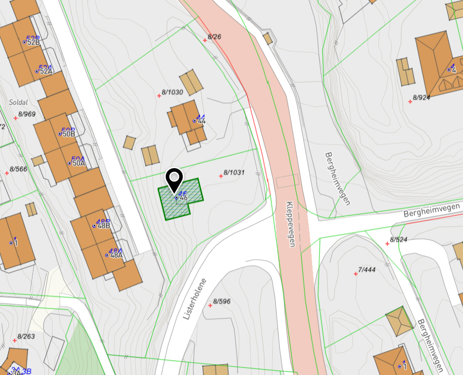 Kart med eiendomsgrenser Galleribilde