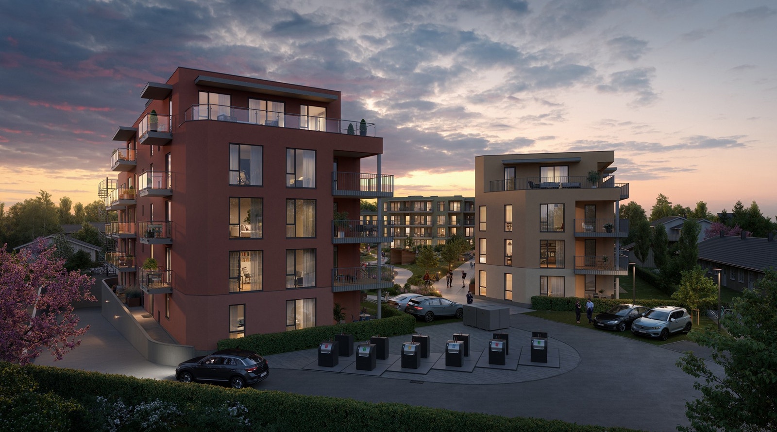 Nedkjøring til parkeringskjeller til venstre. Om ønskelig har vi plass til bilen din i parkerings kjelleren Galleribilde