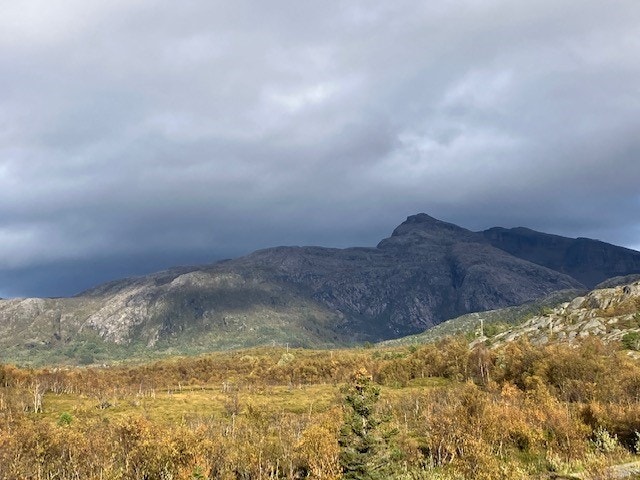 Kjærstadtinden ved Kjærfjord. En nydelig fjord / marstraum med bru over. Ca 15 min gange fra tomta. Galleribilde