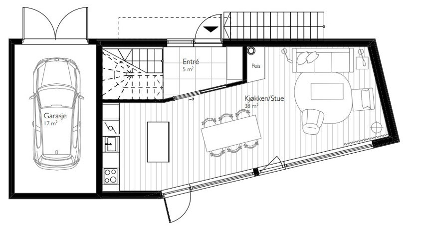 Plantegning Dalsveien 43H - 1. etasje. Galleribilde