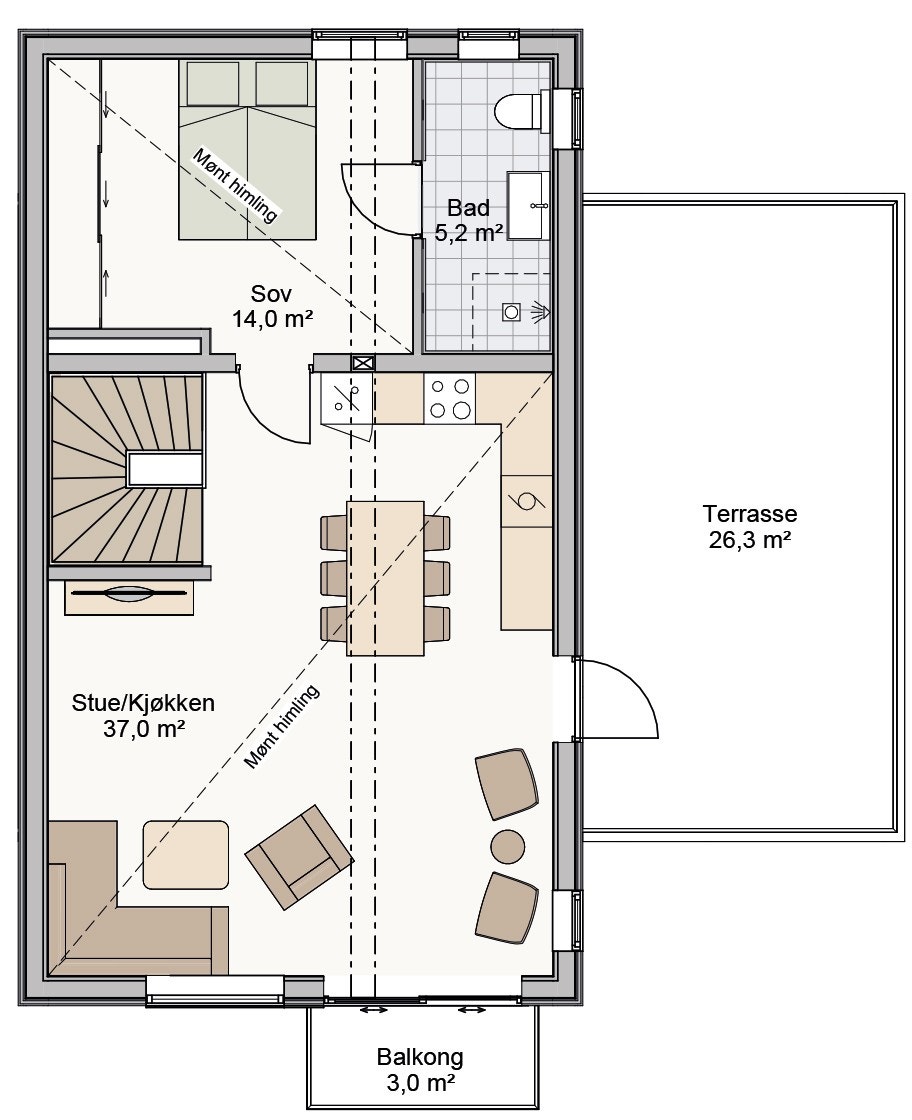 Plantegning første etasje. Galleribilde