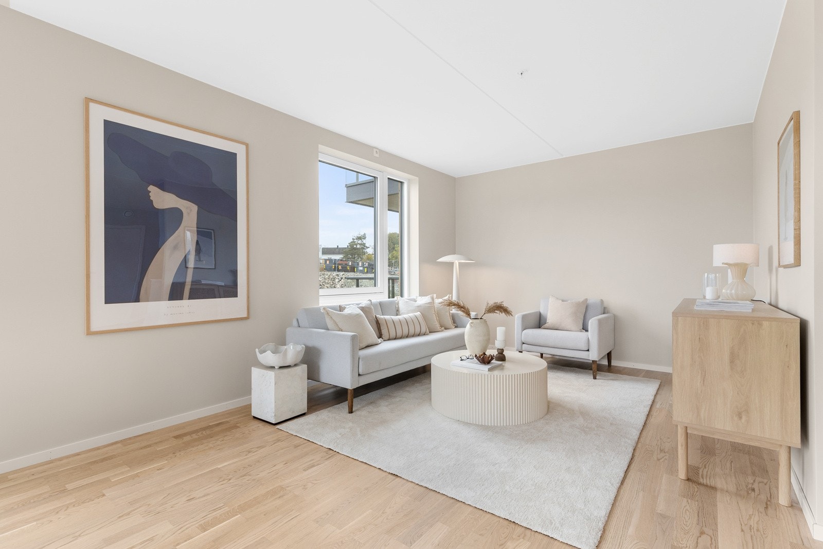 Stue. Bildet er hentet fra en lik leilighet i etasjen under. Galleribilde