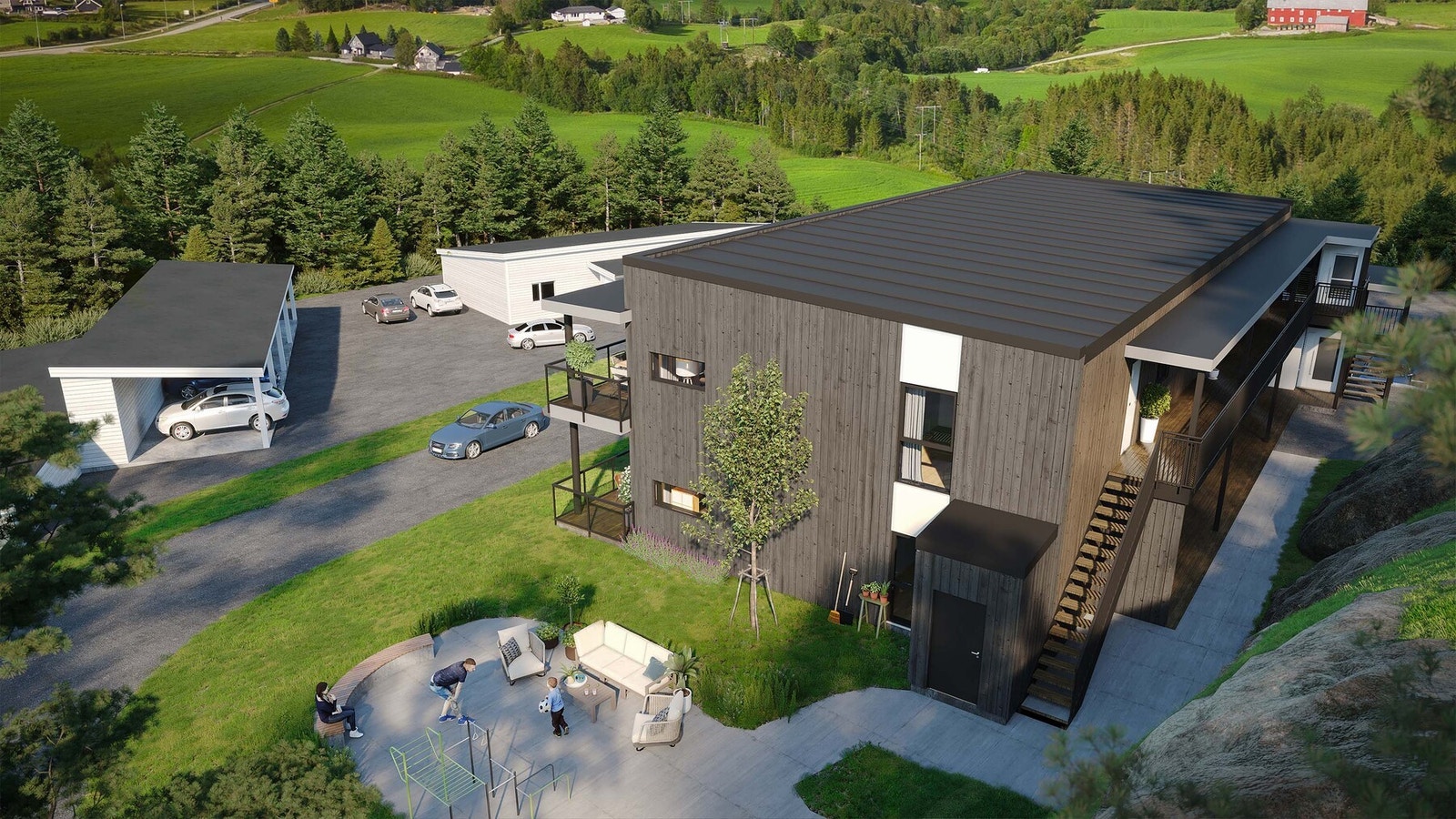 Illustrasjonsbilde av uteområde. Galleribilde