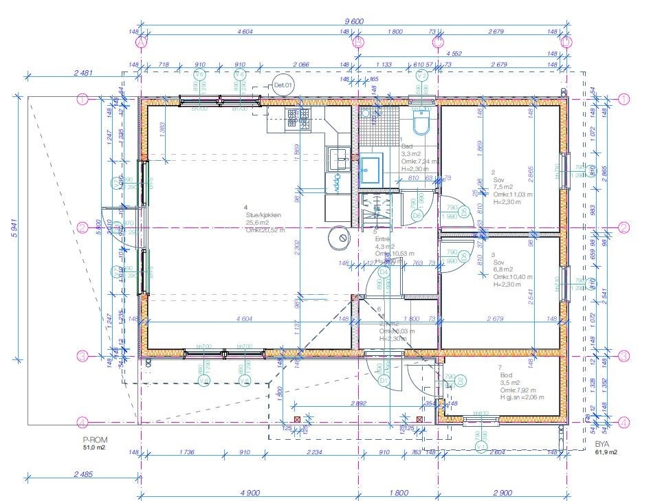 Planskisse 1. etg Galleribilde