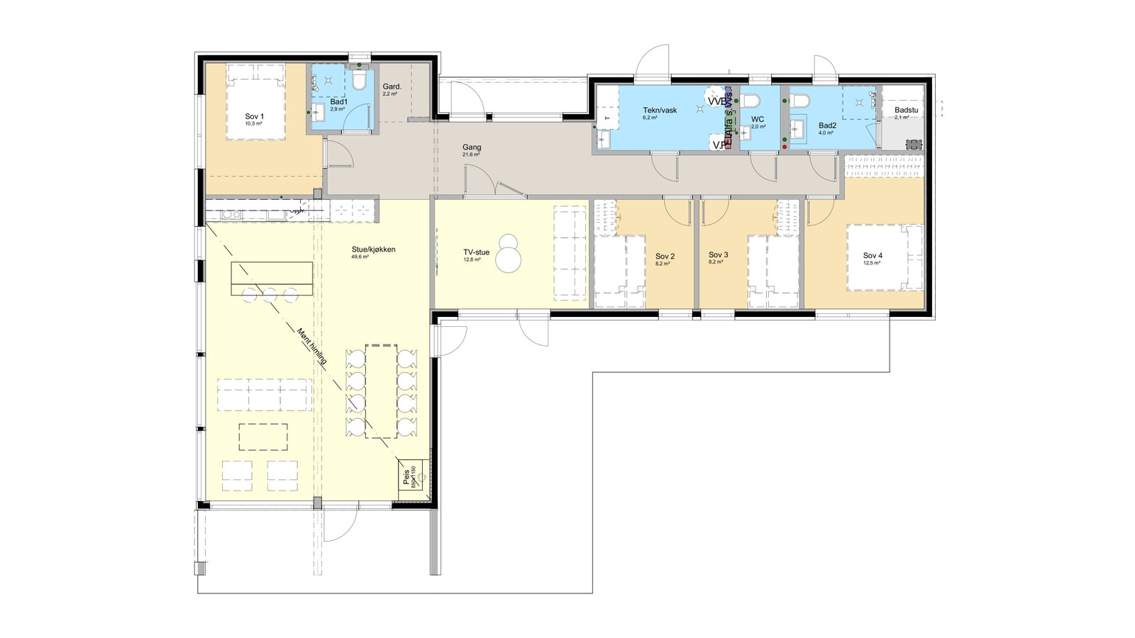 Plantegning hytte Galleribilde