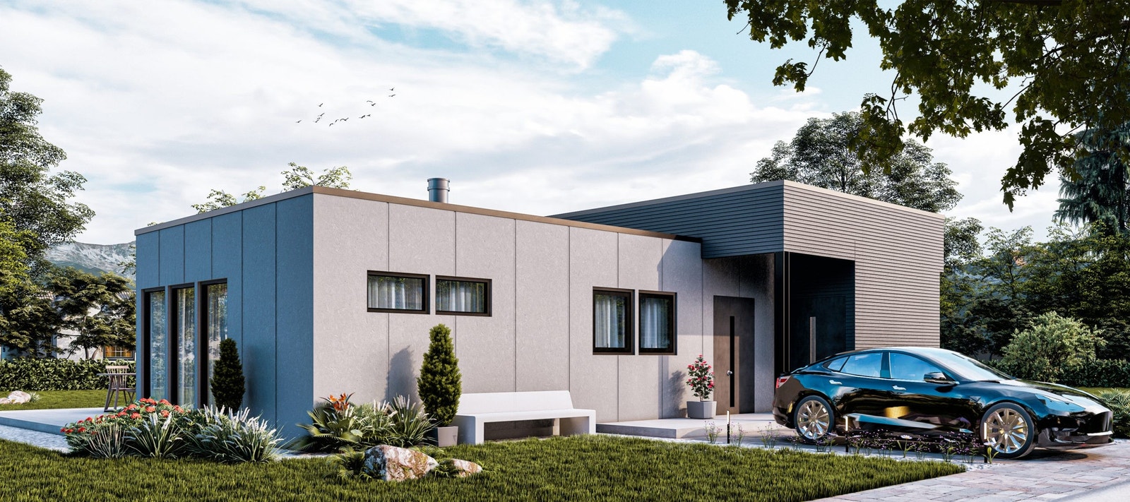 Inngangsparti rett fra parkering Galleribilde