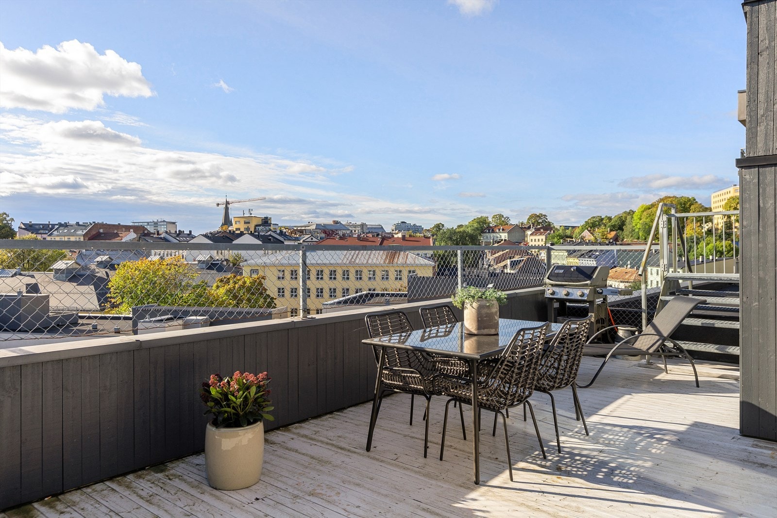 Felles takterrasse i borrettslaget. Galleribilde