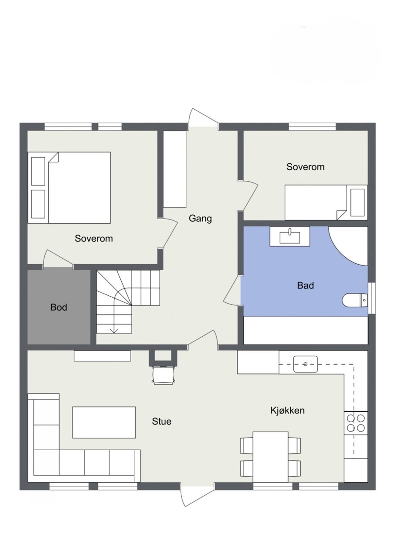 Plantegning 1.etasje Galleribilde