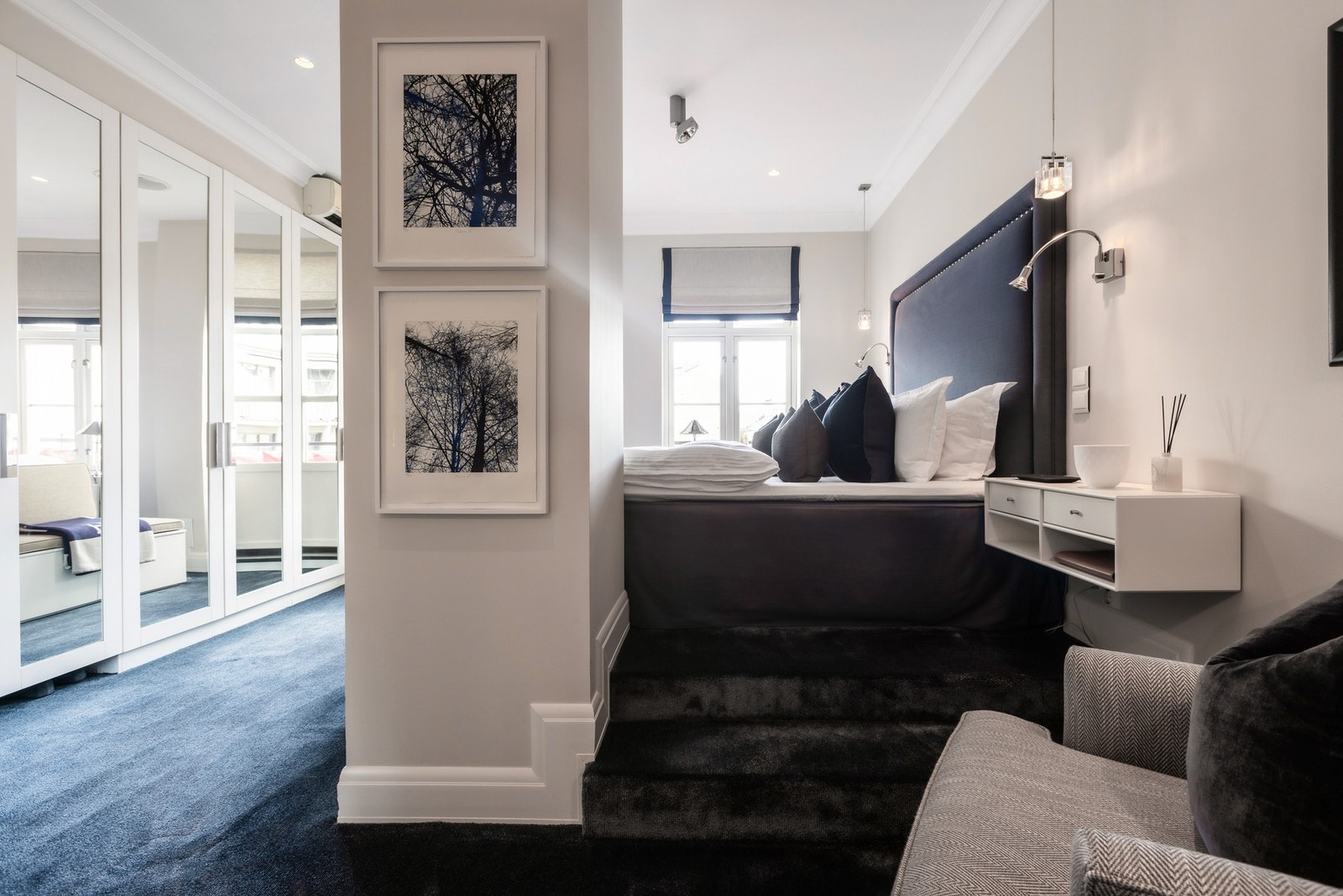 Soverommet ligger vegg i vegg med stuen, og er vendt inn mot den stille bakgården. Galleribilde