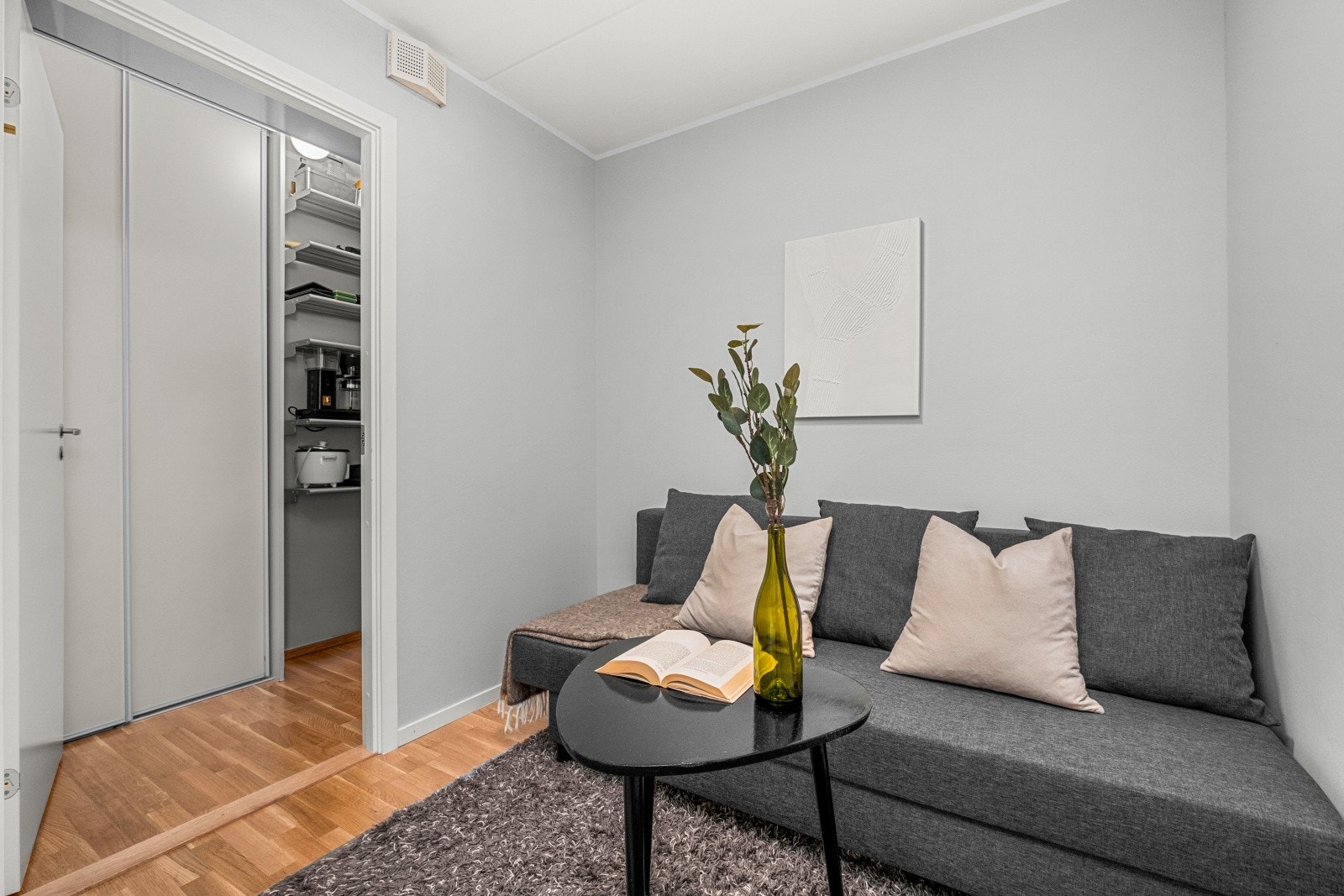 Fra sovealkoven er det inngang til garderoberom Galleribilde