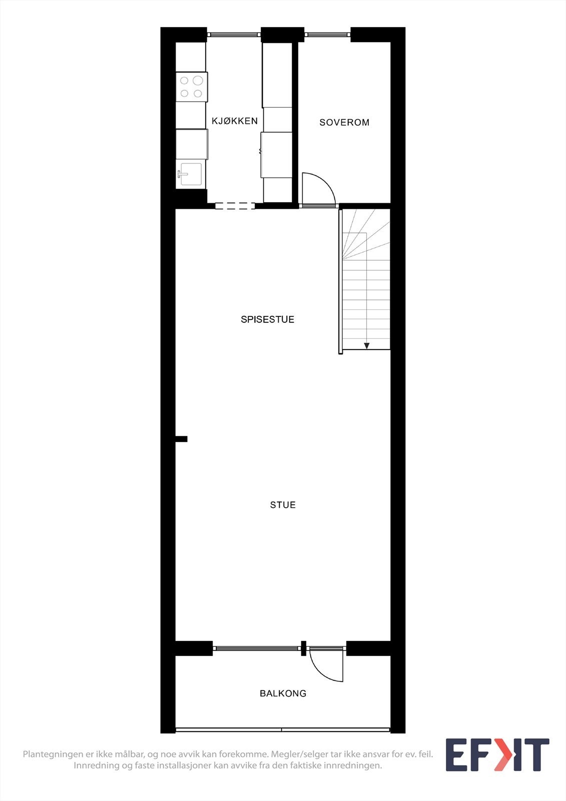 Vi starter i boligens andre etasje. Galleribilde