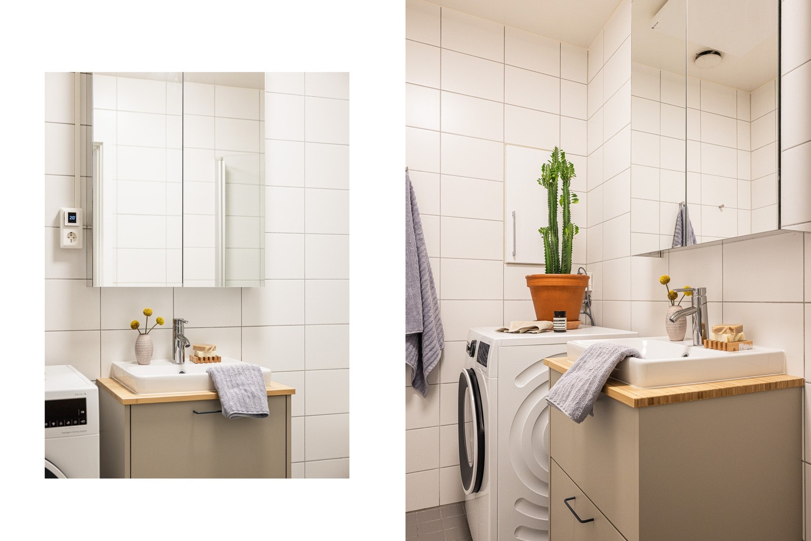 Baderomsinnredningen har god oppbevaringsplass. Galleribilde