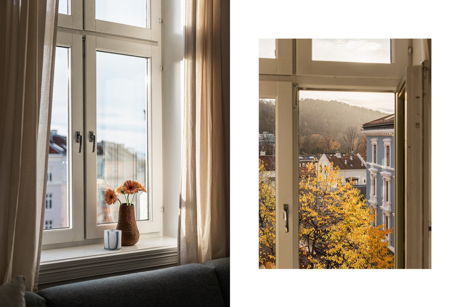 Fra stuevinduene kan man se helt opp til Ekebergåsen. Galleribilde