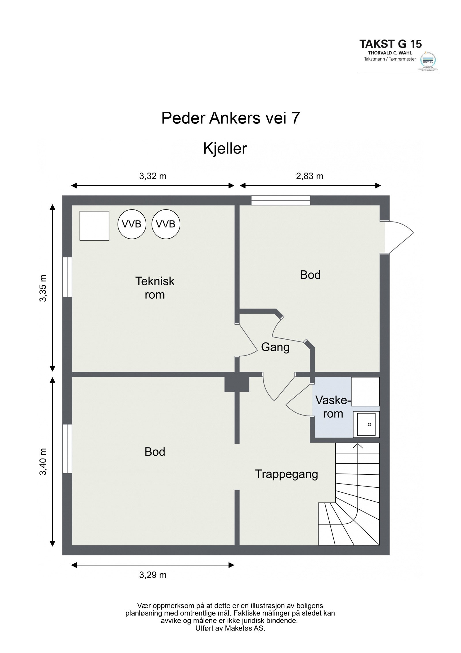 Planløsning kjeller. Galleribilde