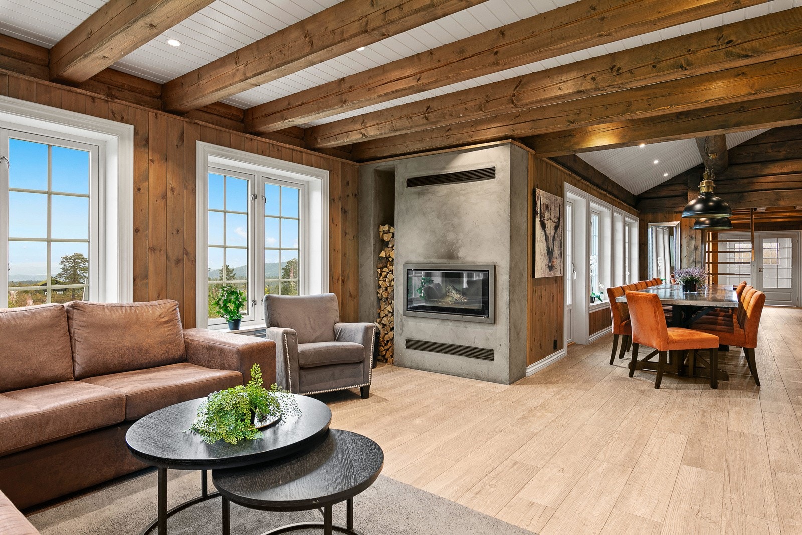 Hovedstuen nede - peisen gir god varme og masse hygge Galleribilde