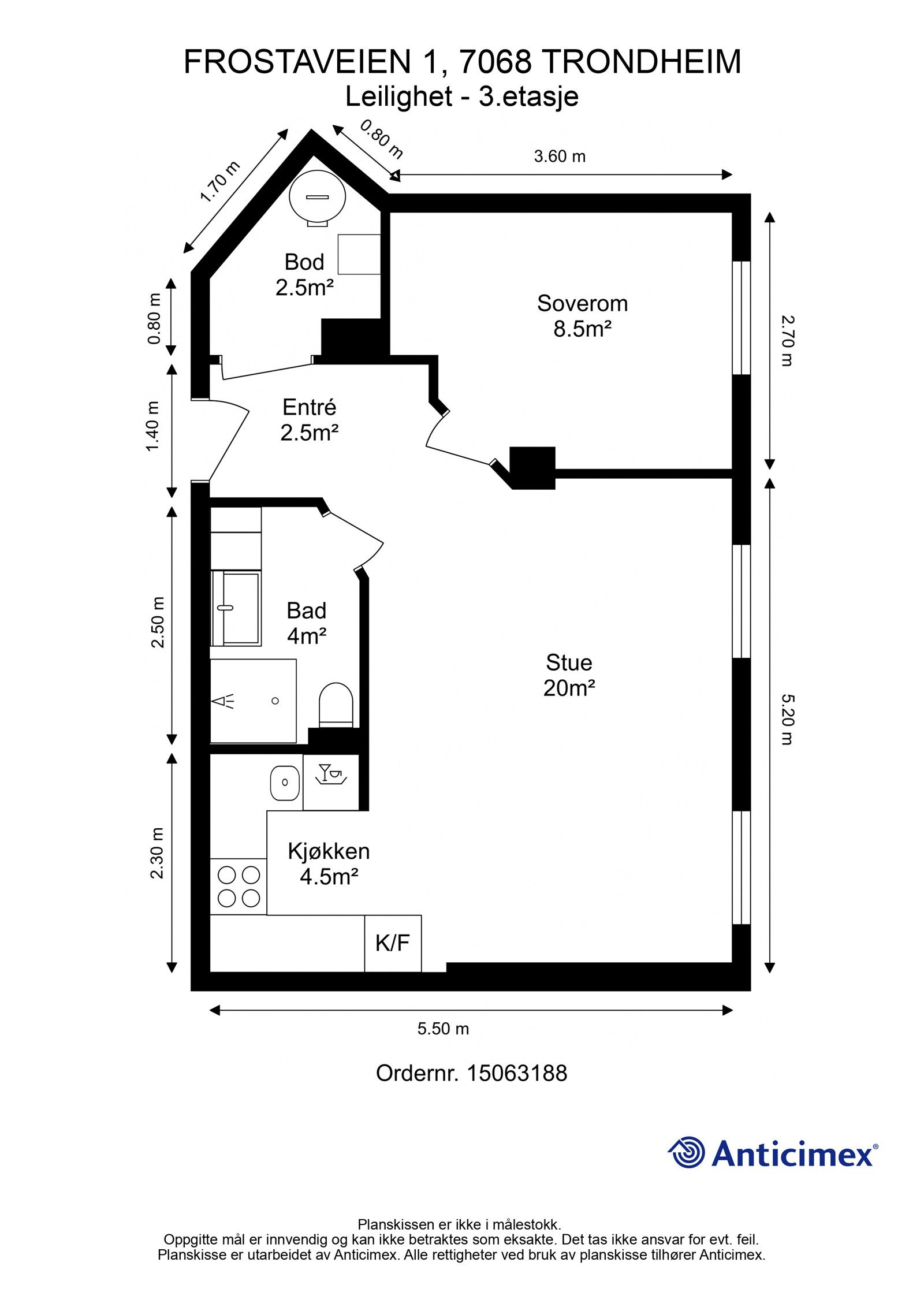 Leiligheten har en svært god planløsning i byggets 3.etasje. Galleribilde