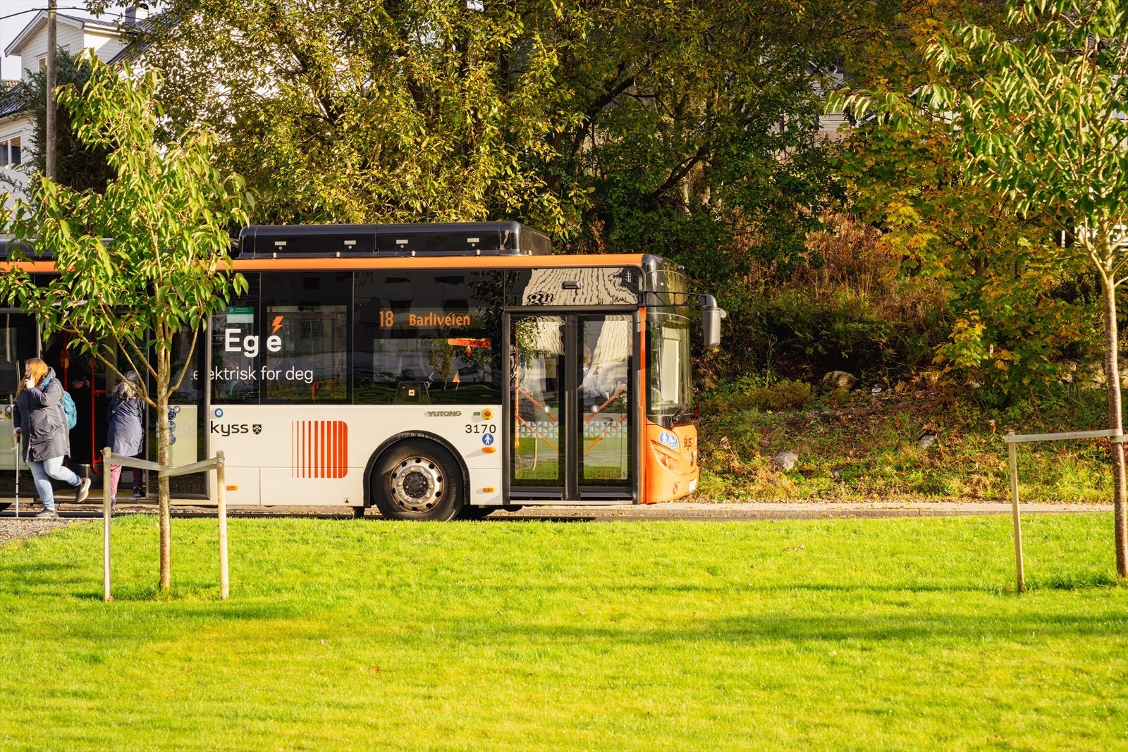 Busstopp like nedenfor leiligheten Galleribilde