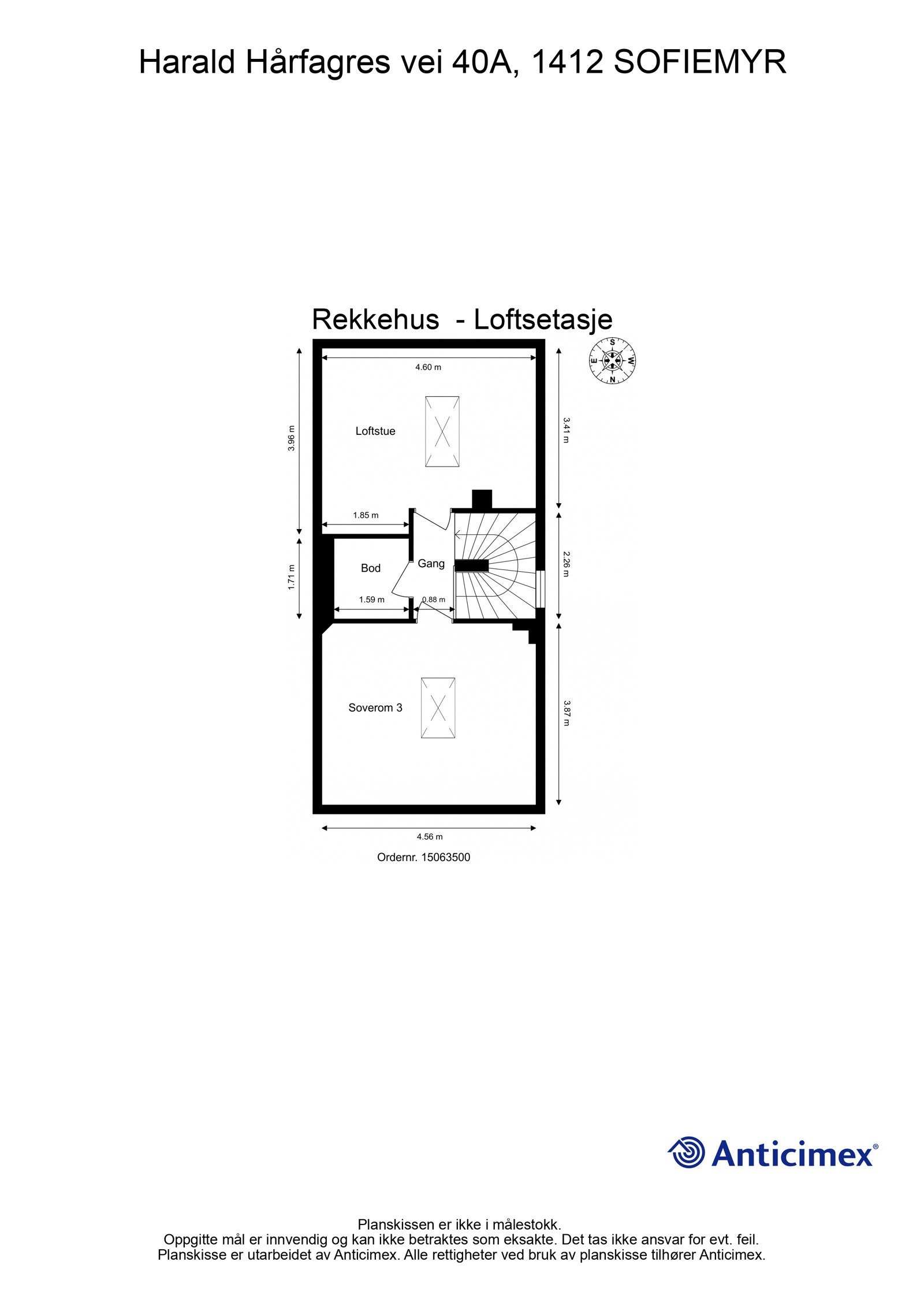 Plantegning loftsetasjen Galleribilde