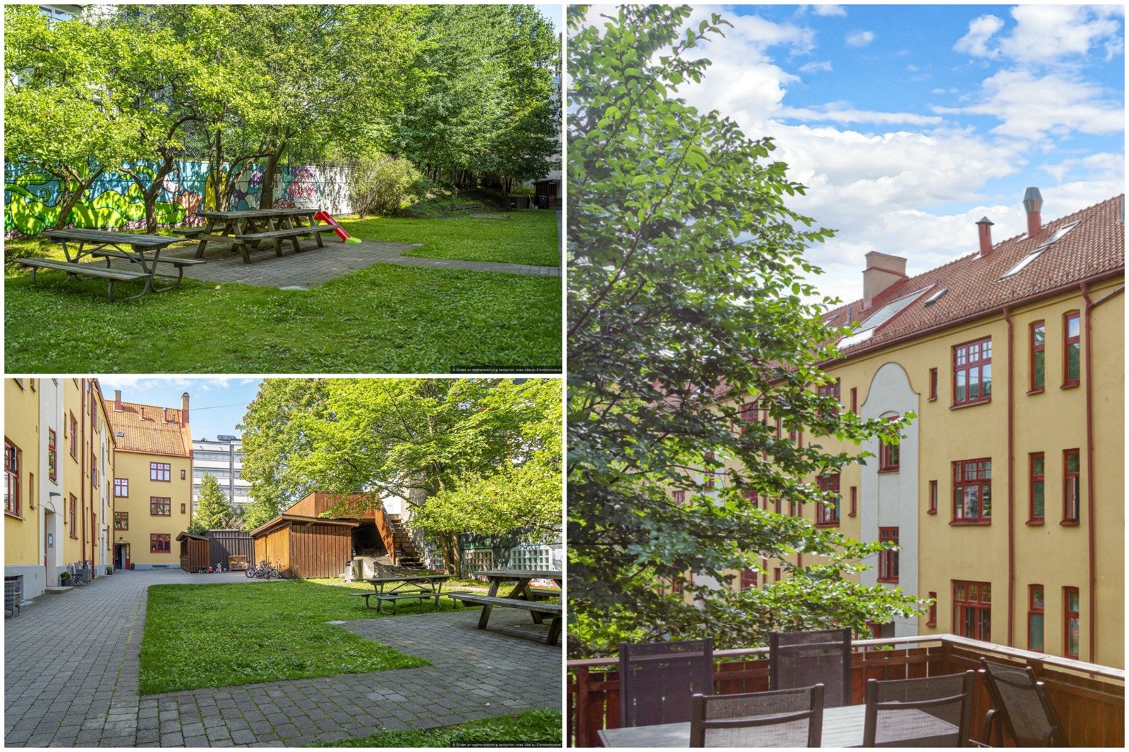 Borettslaget har superfin bakgård som er til fri benyttelse av borettslagets beboere. Galleribilde