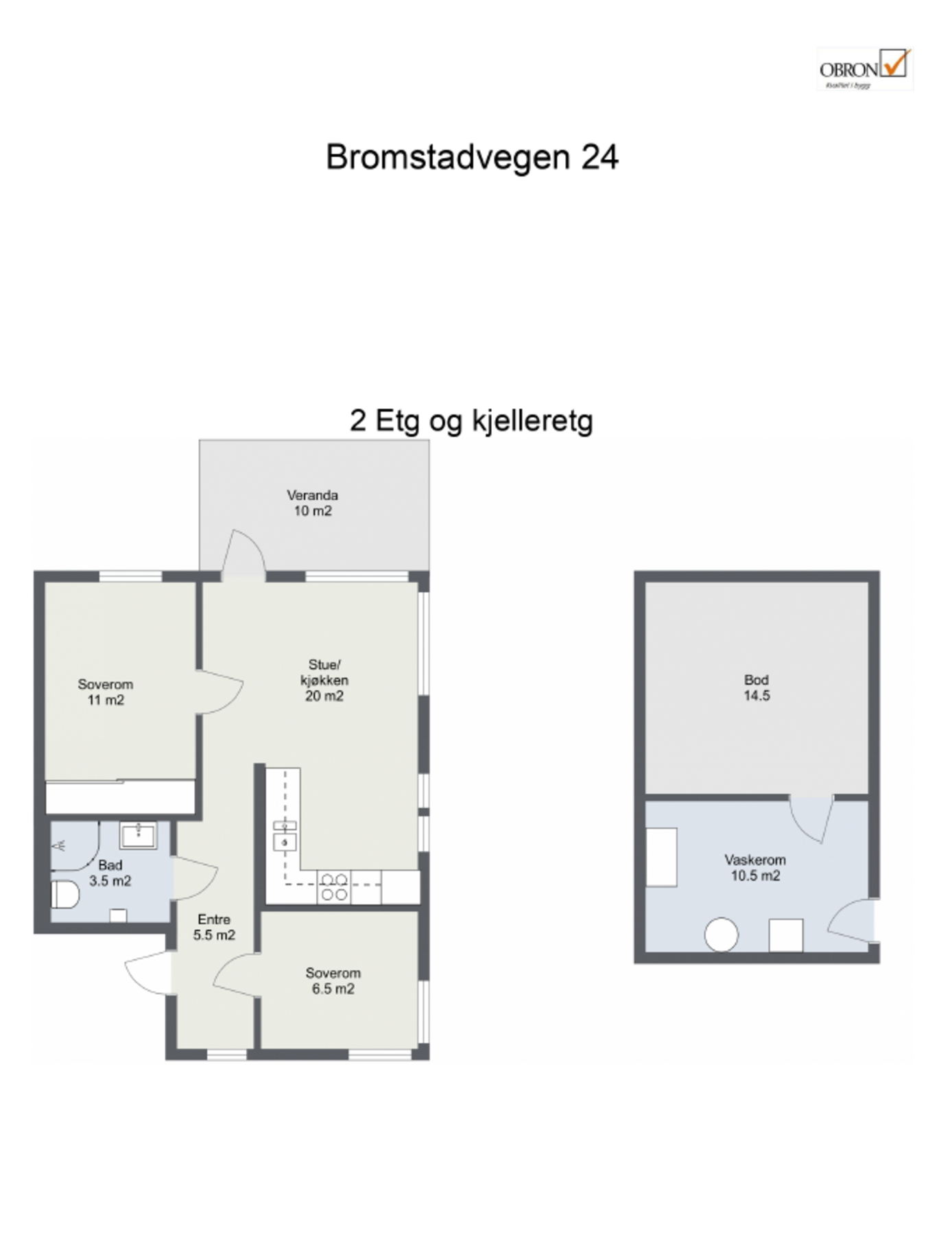 Planskisse. Det tilhører privat vaskerom og stor bod til leiligheten i underetasjen. Galleribilde