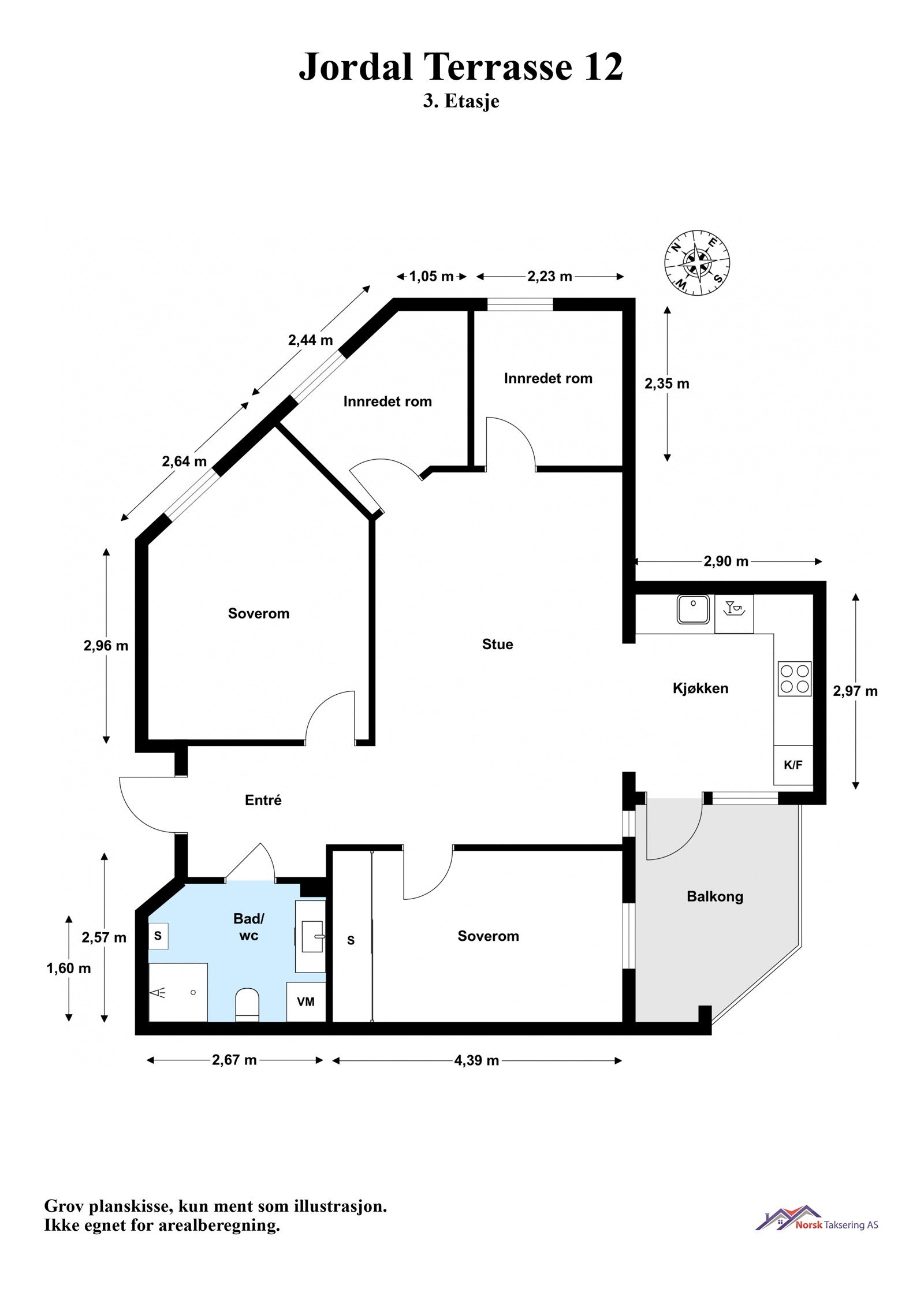 3. Etasje med heis. Boligen disponerer 2 kjellerboder på ca. 1,9 m² og 3,2 m² (merket nr. 256) Galleribilde