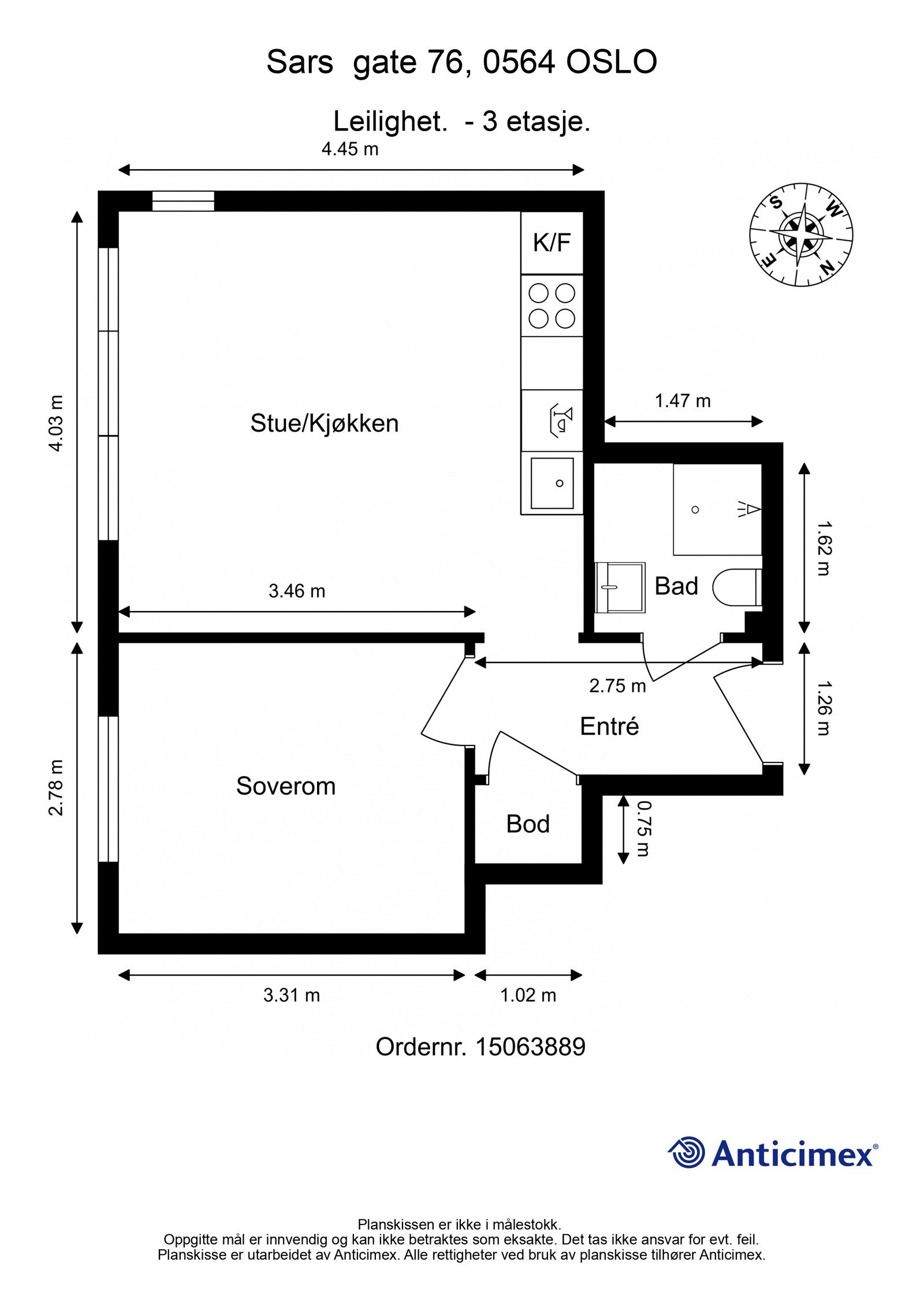 Vi kjører på med plantegningen allerede nå, slik at du får orientert deg før du blar videre. Galleribilde