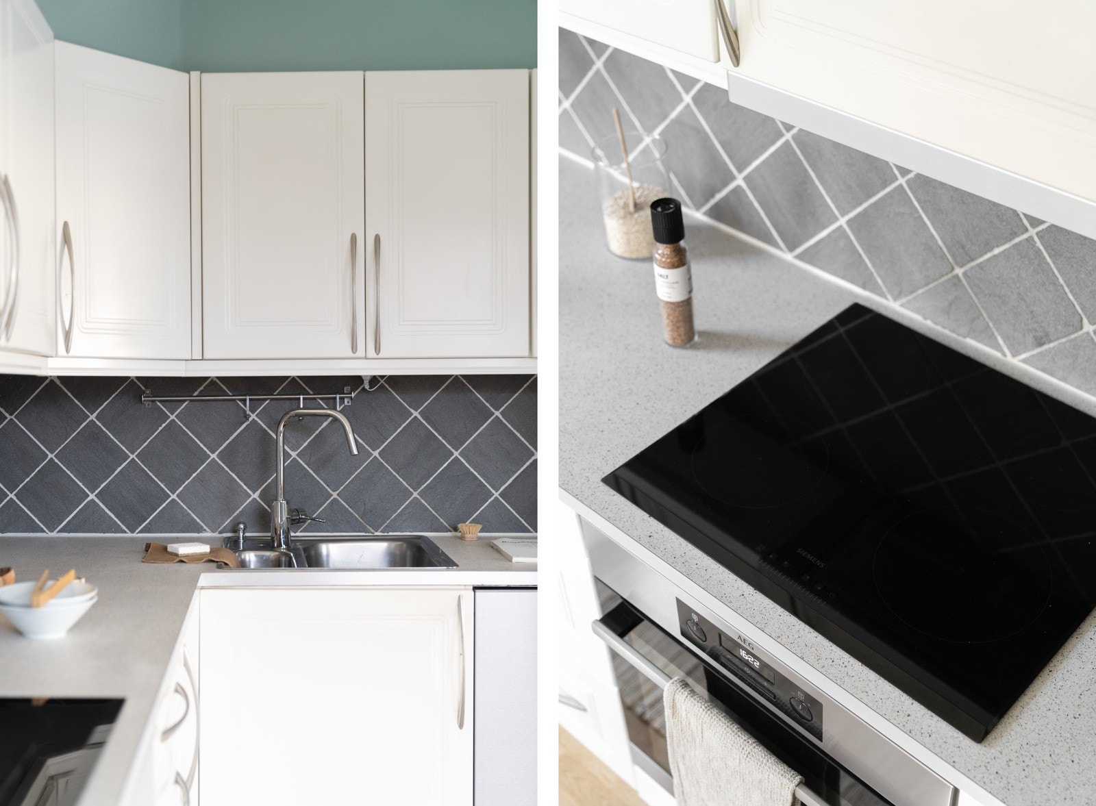 Integrert komfyr med induksjonstopp. Eller er det plass til oppvaskemaskin og kjøleskap. Galleribilde