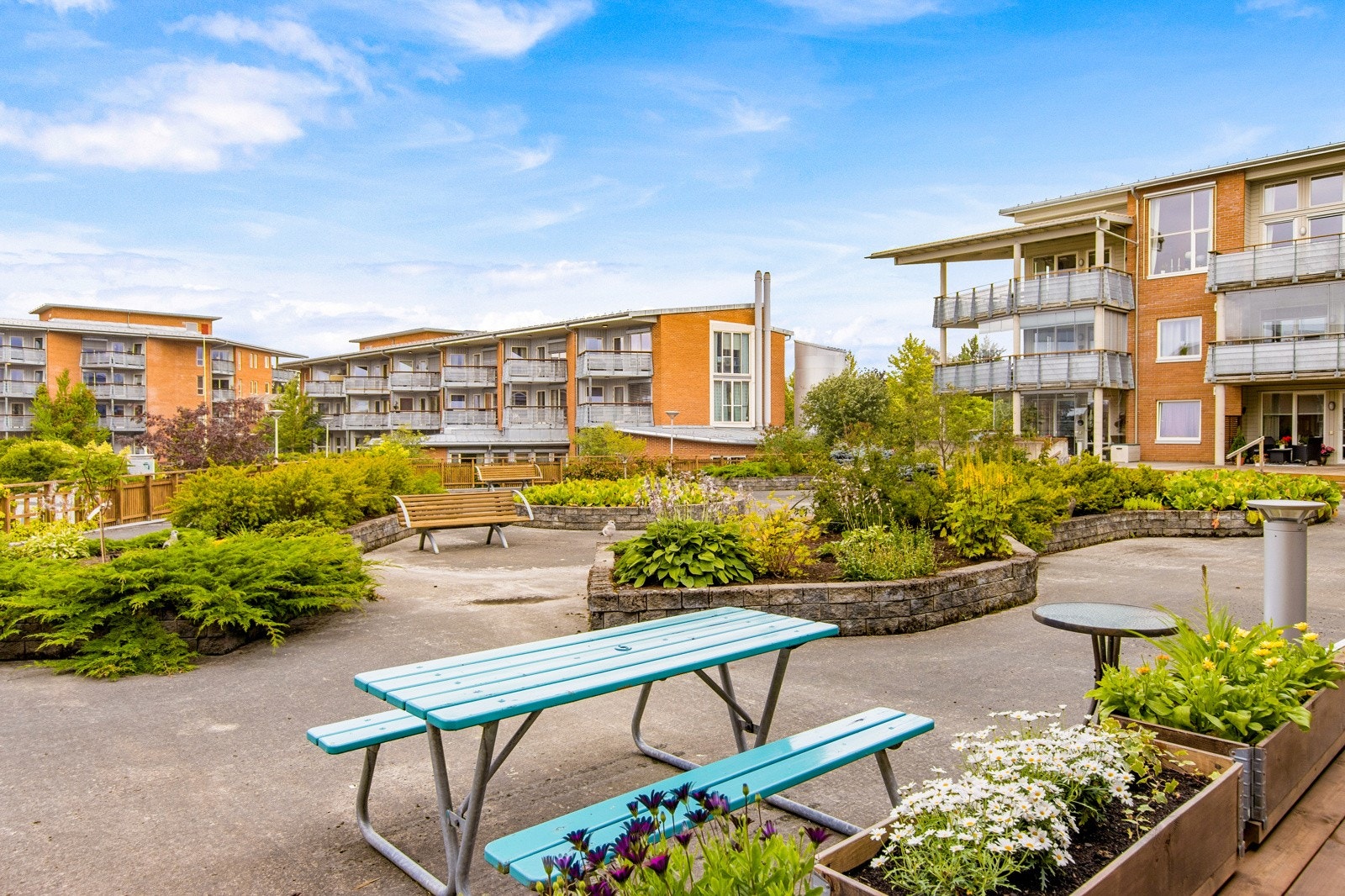 Borettsaget her pent opparbeidede fellesområder. Galleribilde