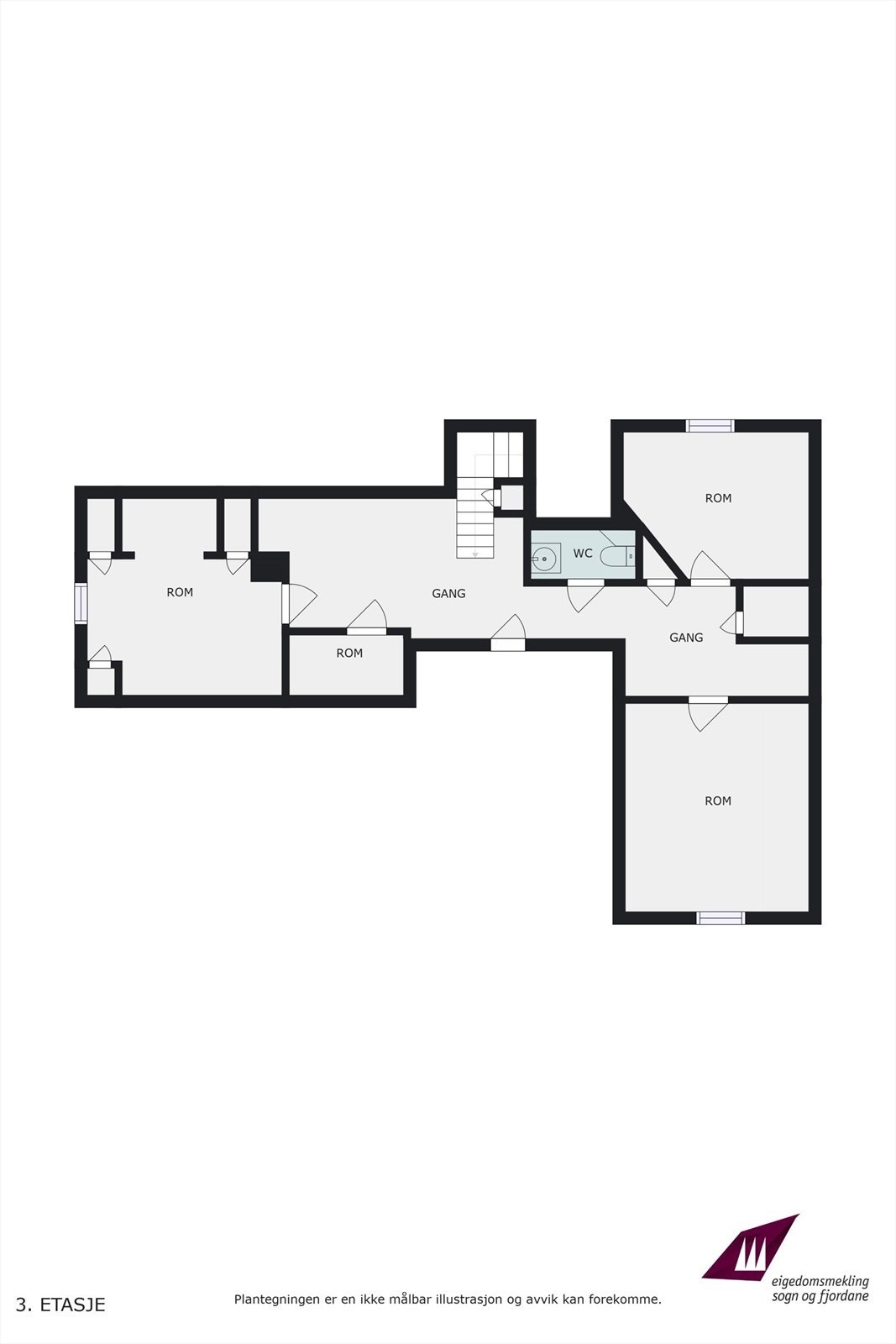 Plantegning loftsetasjen Galleribilde