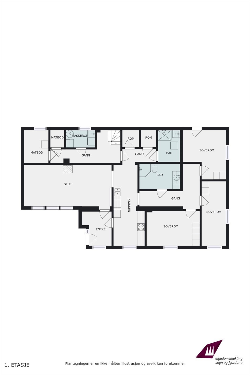 Plantegning underetasjen Galleribilde