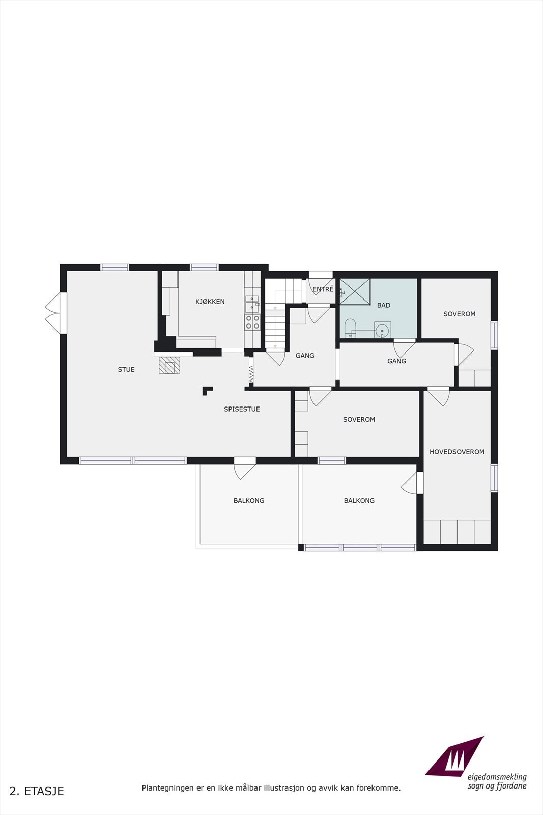 Plantegning hovudetasjen Galleribilde