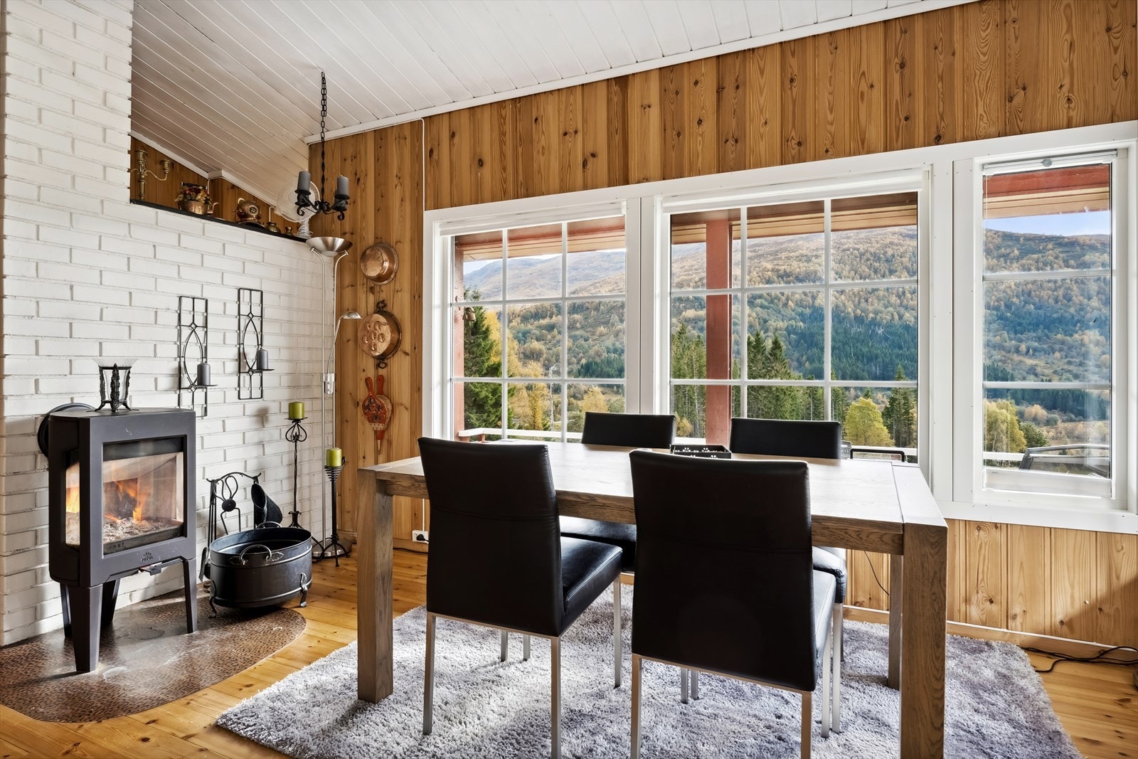 Stove med vedomn og mykje vindauger Galleribilde