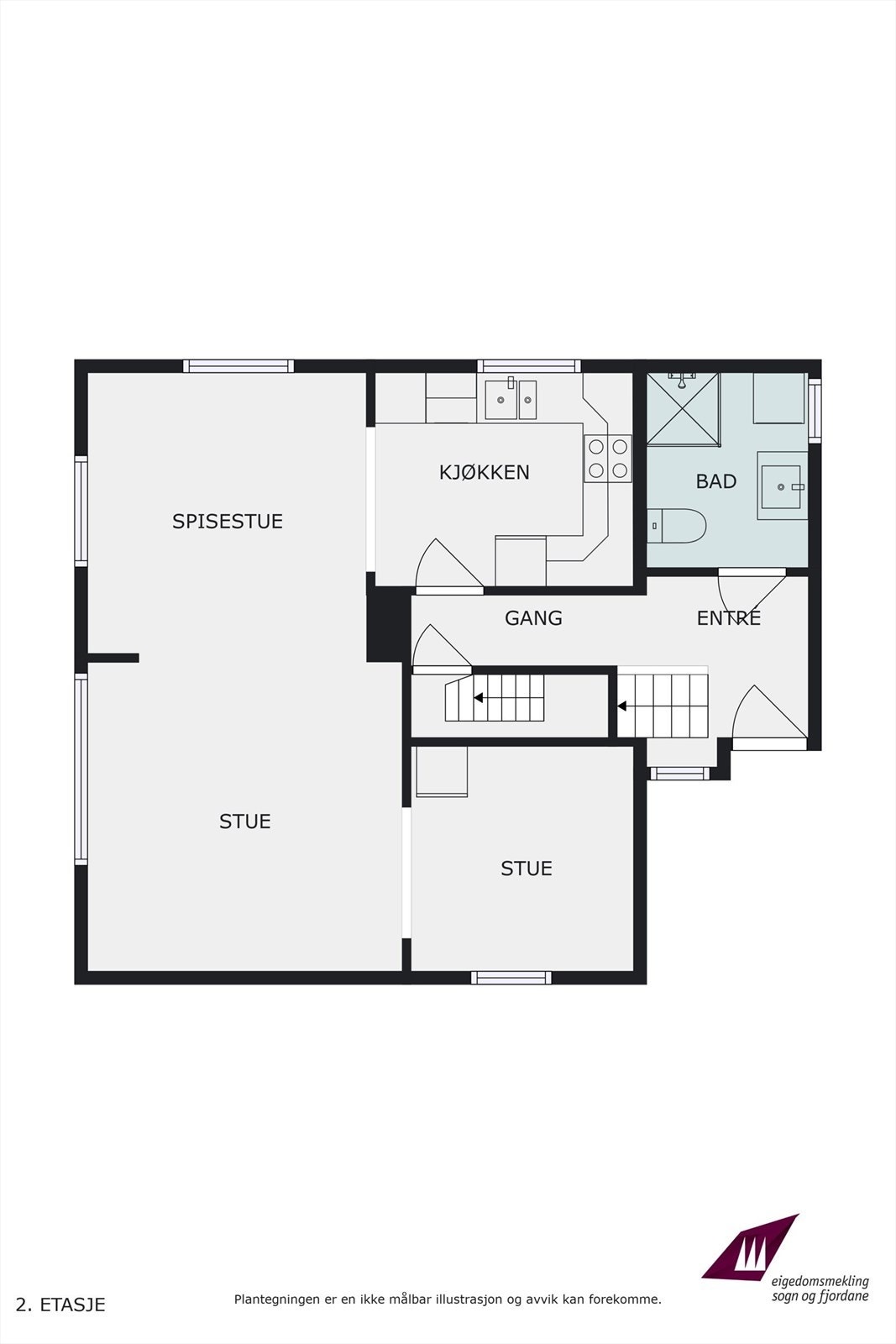 Planteikning hovudetasje Galleribilde