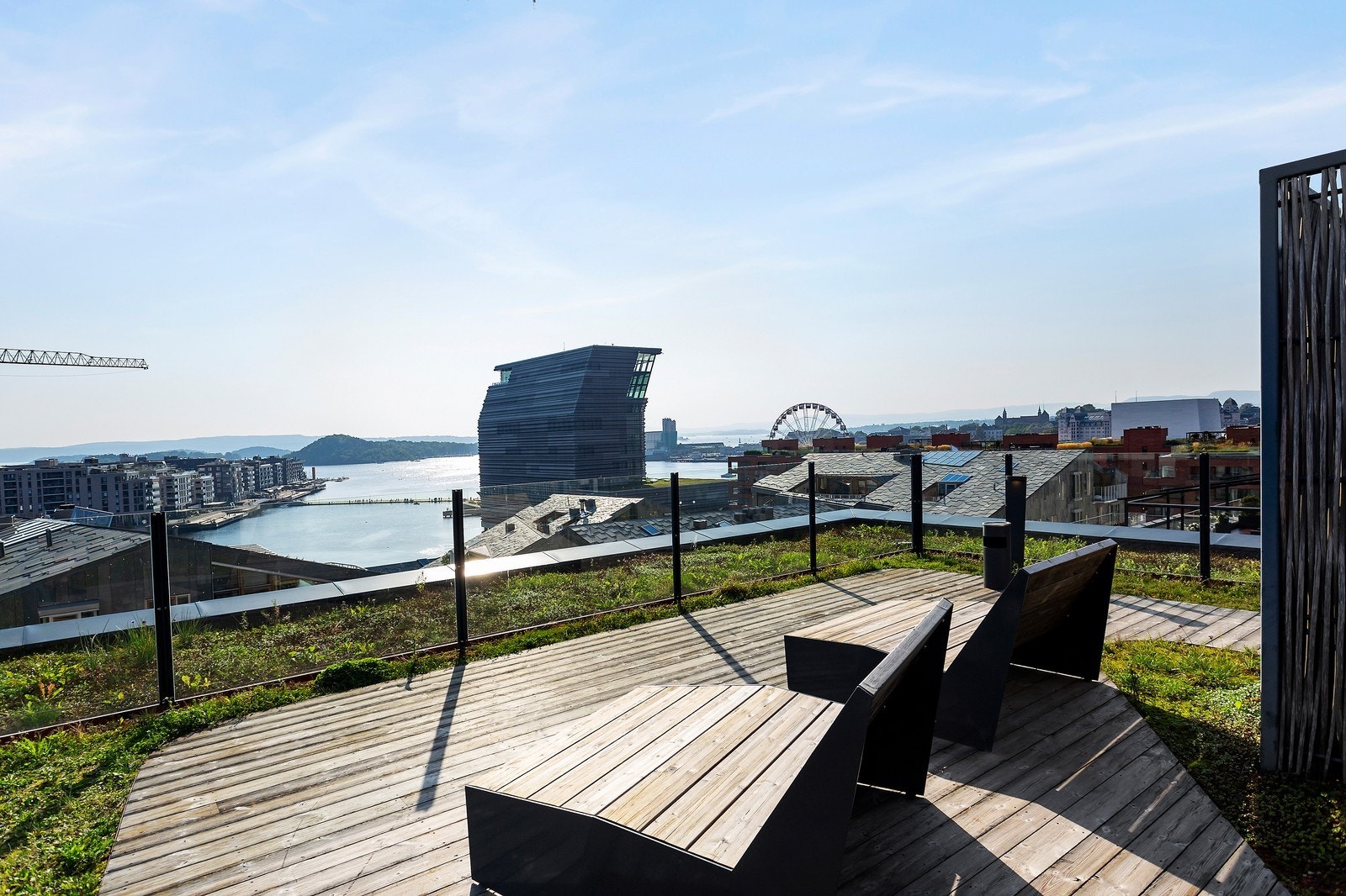 Utsikt fra takterrasse. Galleribilde